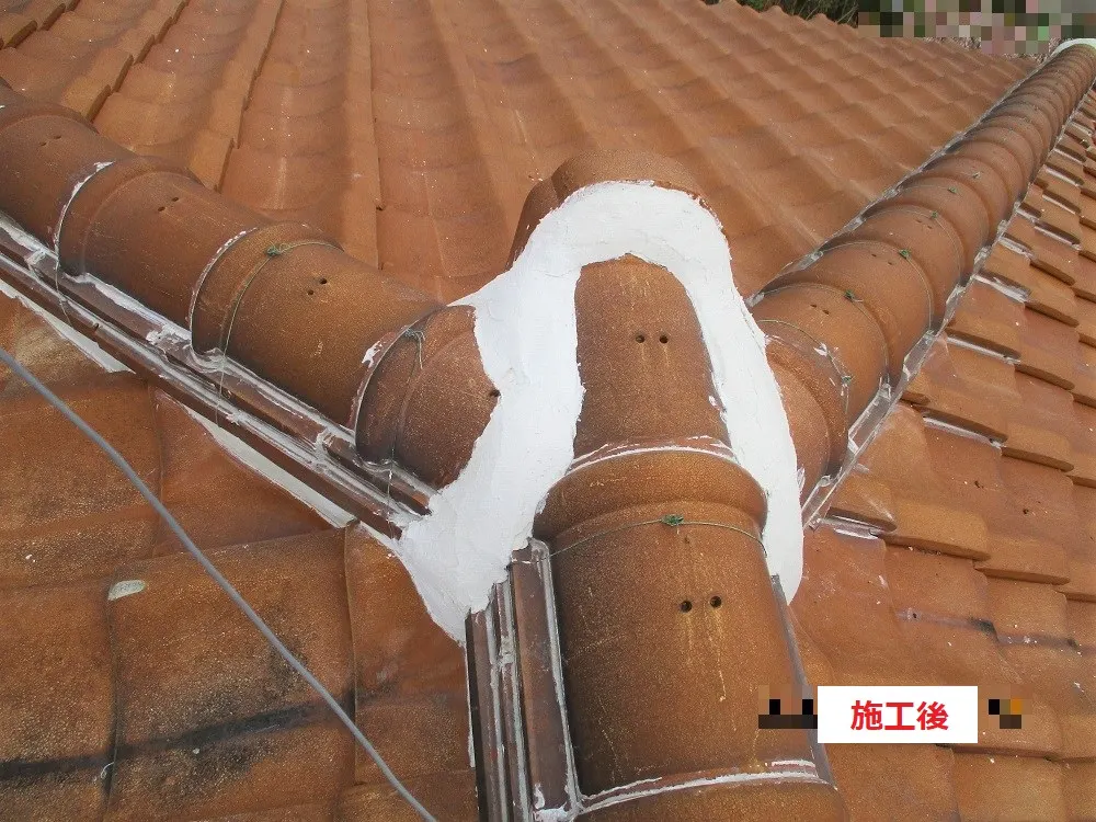 箕面市 M様邸の瓦屋根 漆喰工事・施工後の写真