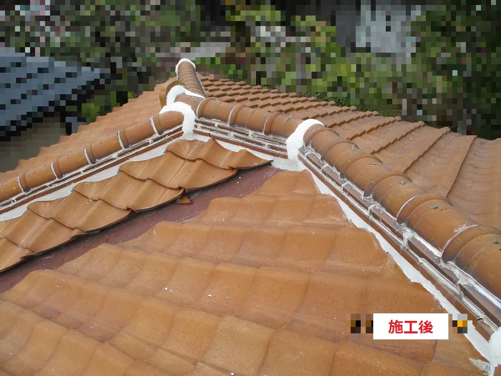 箕面市 M様邸の瓦屋根 漆喰工事・施工後の写真2