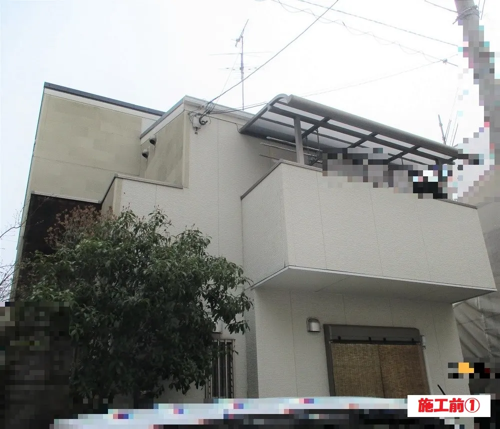 大阪市淀川区 Ｈ様邸の外壁塗装工事（施工前）