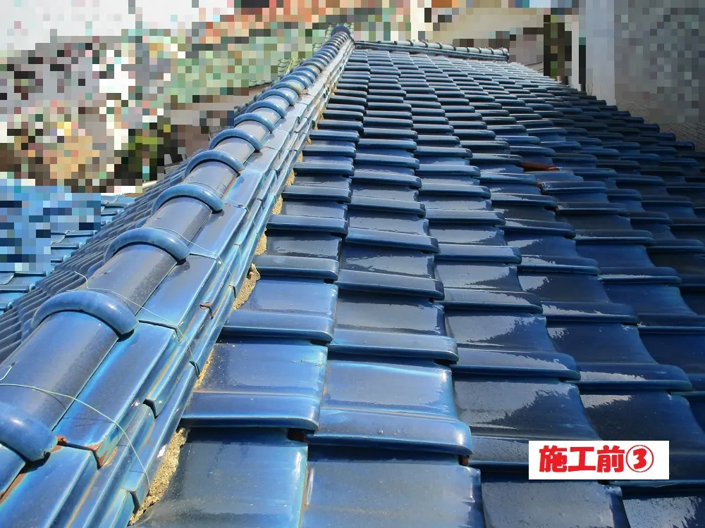 高石市 Ｉ様邸の瓦屋根 漆喰工事・施工前の写真3