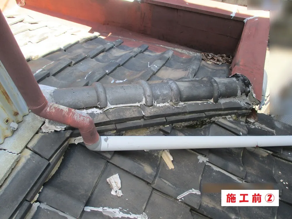 大阪市旭区 Ｋ様邸の下屋根葺き替え工事・施工前の写真2