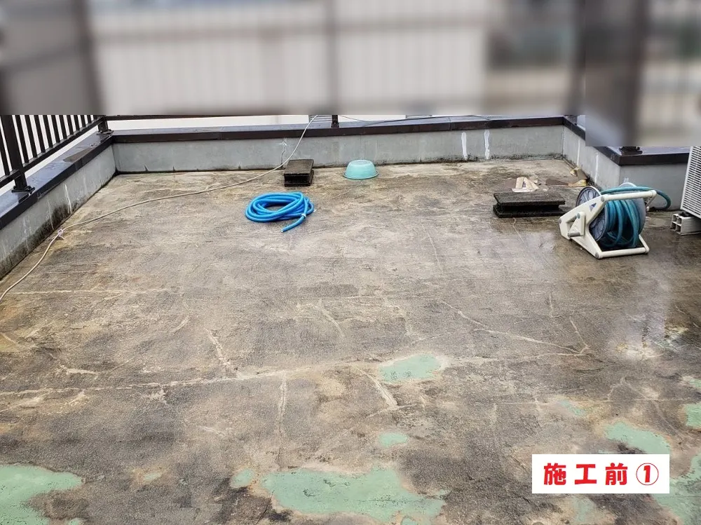 ルーフバルコニー シート防水工事－大阪市淀川区 Ｒ様邸：施工事例160（施工前）