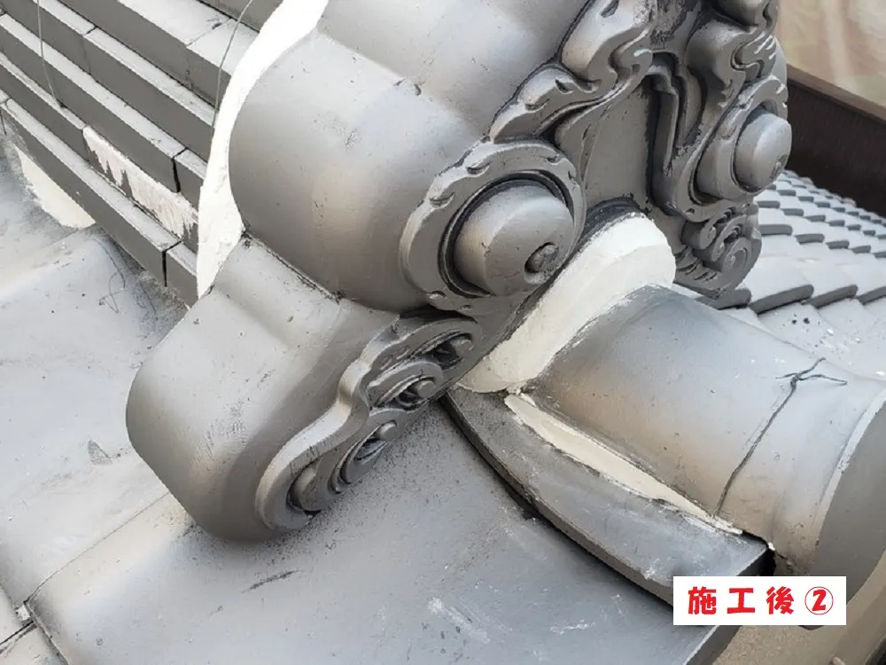 大阪市城東区 Ｈ様邸の屋根漆喰工事・施工後の写真2