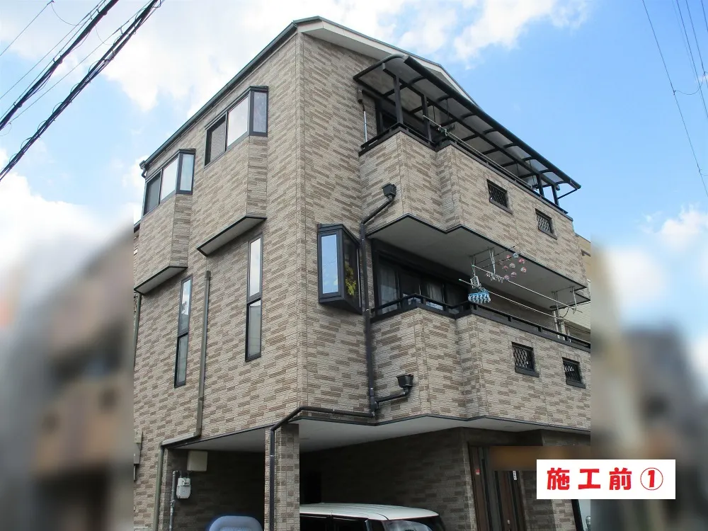 大阪市淀川区 Ｔ様邸の外壁塗装工事（施工前）