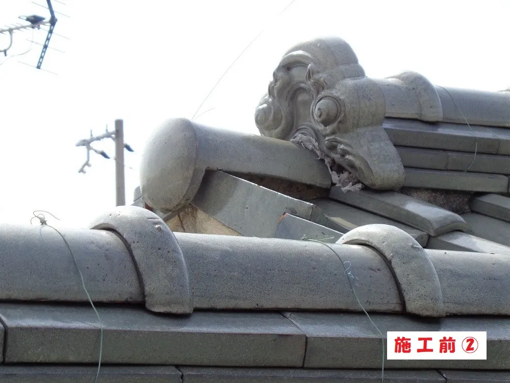 兵庫県伊丹市 Ｏ様邸の屋根漆喰工事・施工前の写真2