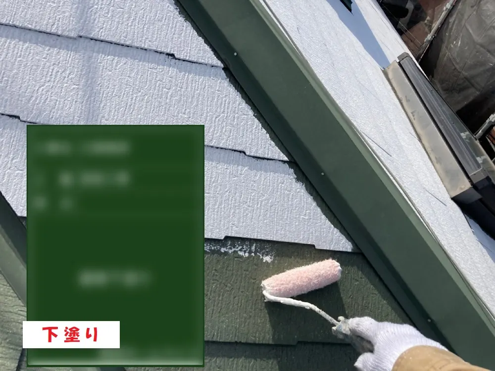 堺市 Ｅ様邸の屋根塗装工事・施工中の写真