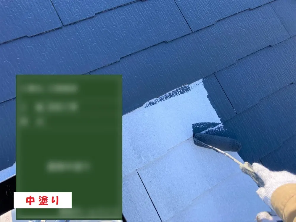 堺市 Ｅ様邸の屋根塗装工事・施工中の写真2