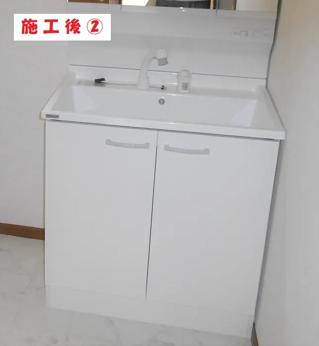 大阪市西淀川区 Ｉ様邸の洗面所リフォーム工事・施工後の写真2