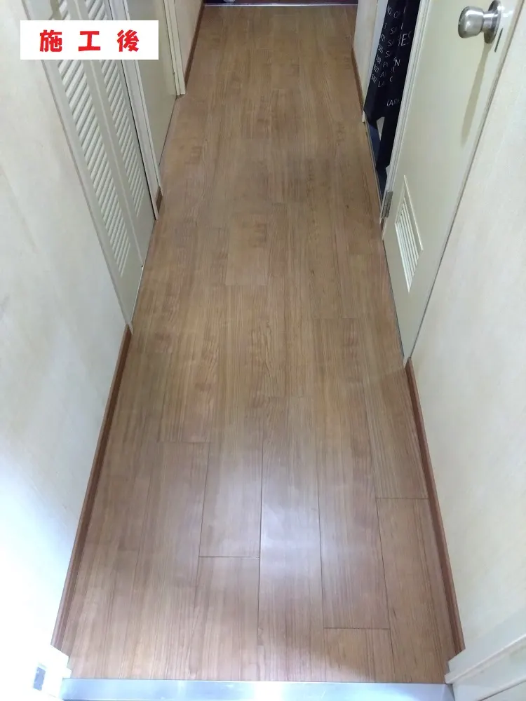 大阪市淀川区 Ｔ様邸の廊下床フローリング張り替え工事・施工後の写真