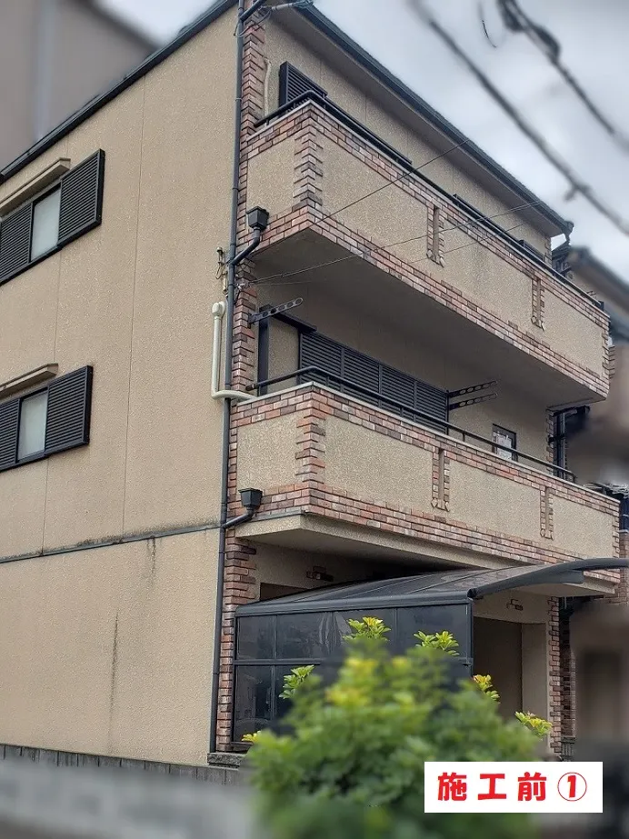 外壁塗装工事-大阪市淀川区 U様邸①:施工事例243(施工前)
