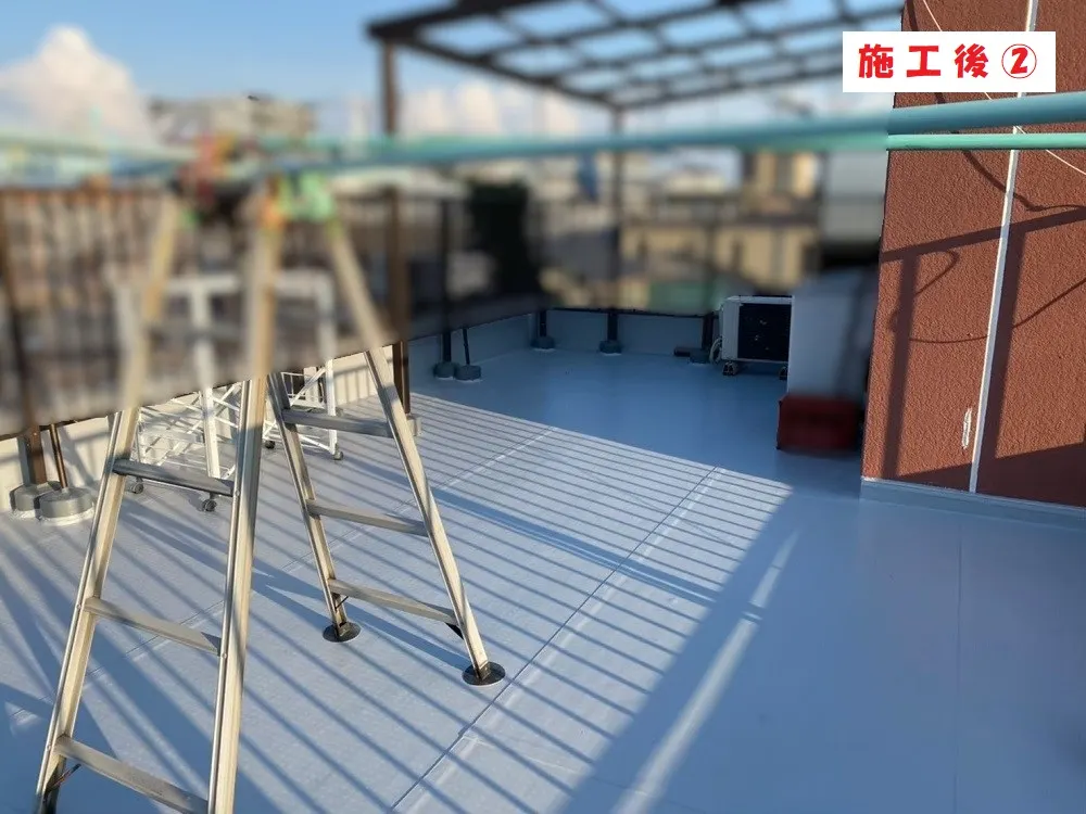 大阪市西成区 Ｔ店舗様の屋上シート防水工事・施工後の写真2