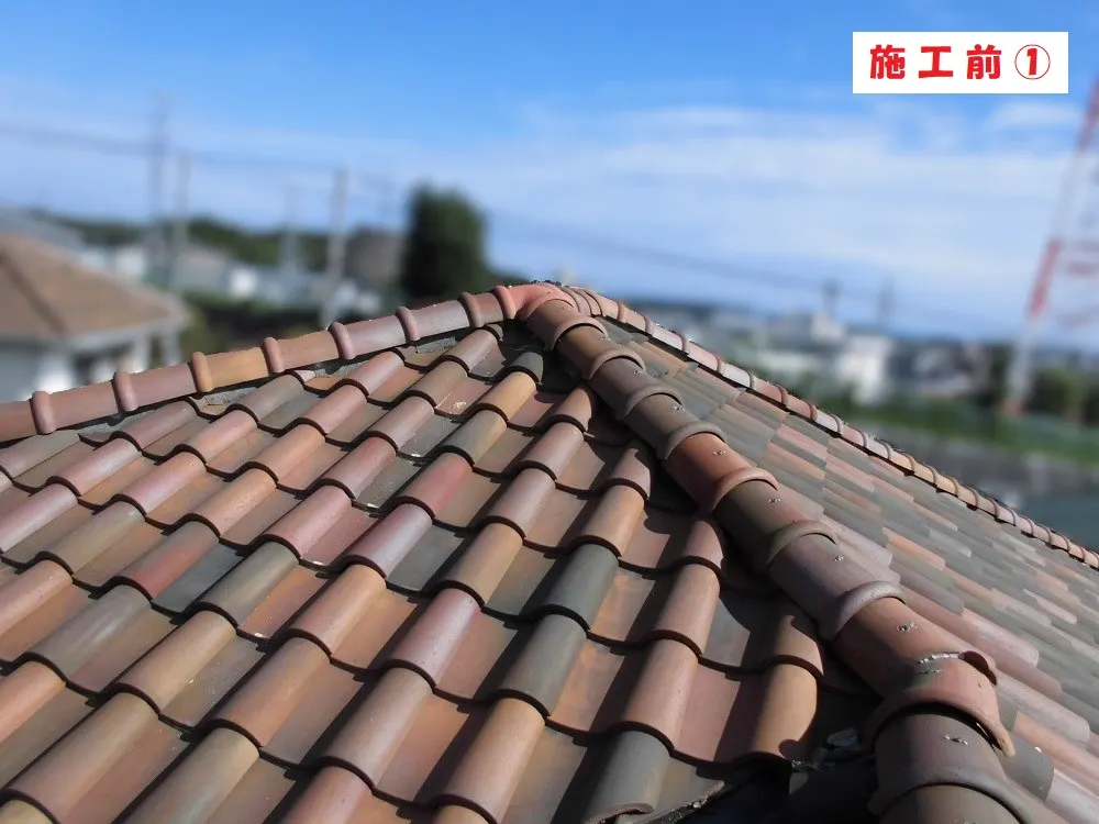 屋根漆喰工事－大阪府箕面市 Ｈ様邸：施工事例264（施工前）