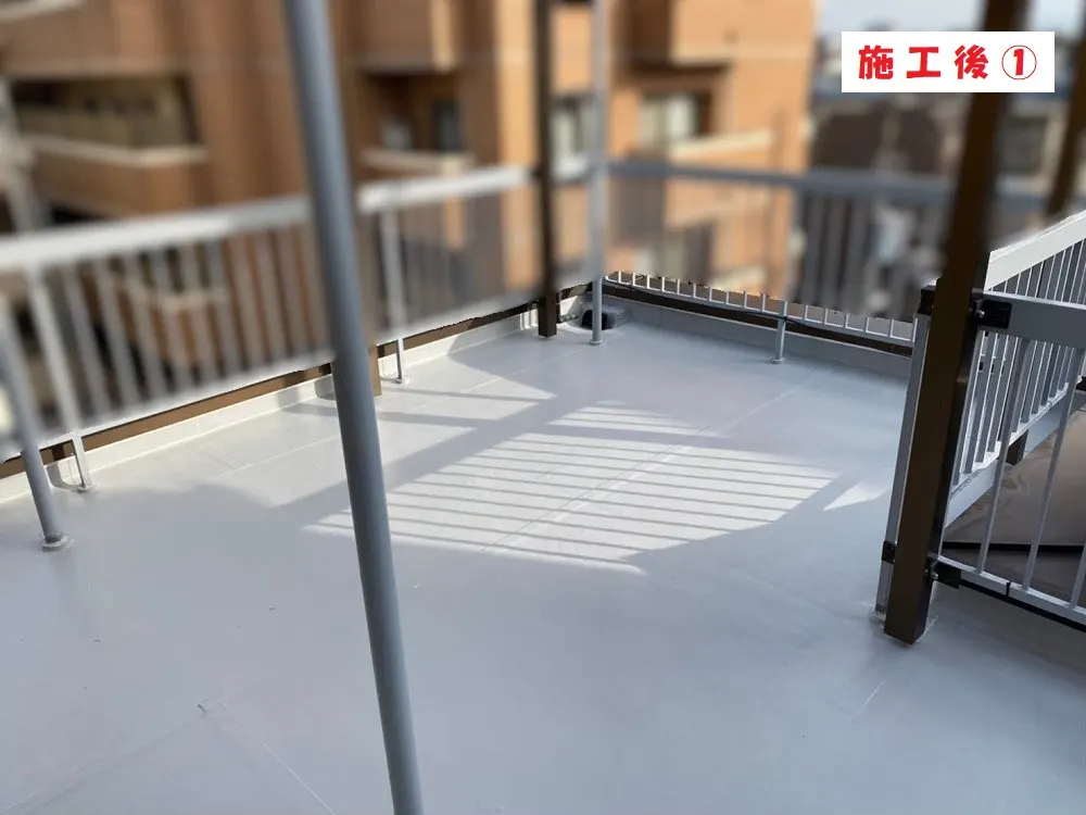 屋上シート防水工事－大阪市阿倍野区 Ｔ様 集合住宅：施工事例265（施工後）